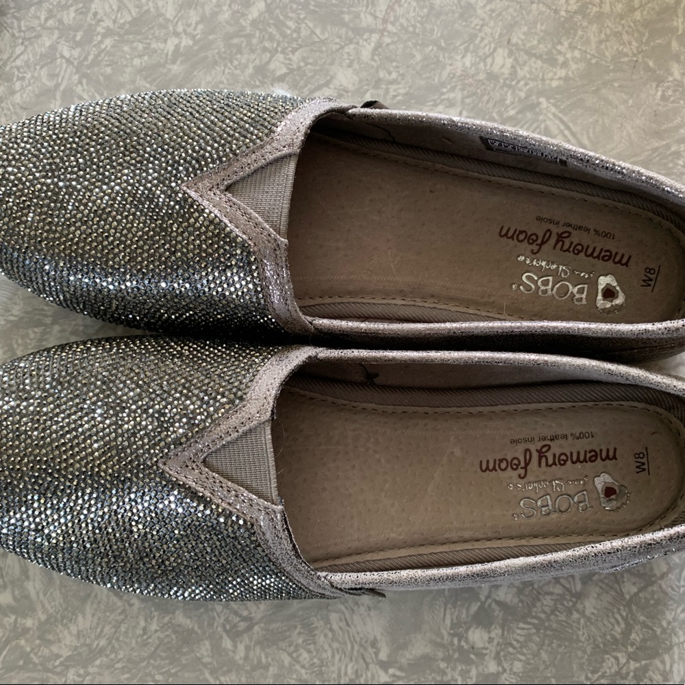 Sequin bobs memory foam flats